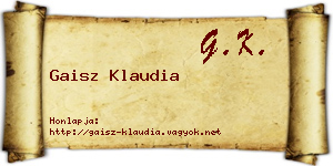 Gaisz Klaudia névjegykártya